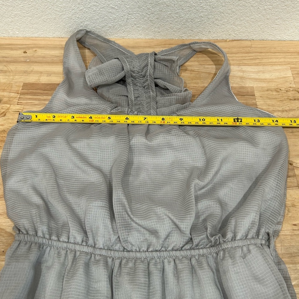 Love Notes Grey Racerback Ruffle Mini Dress SZ Small - Picture 8 of 10